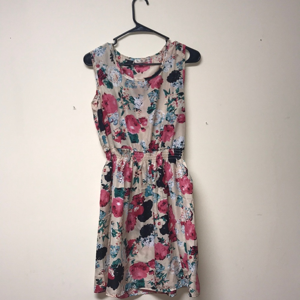 Floral silk dress